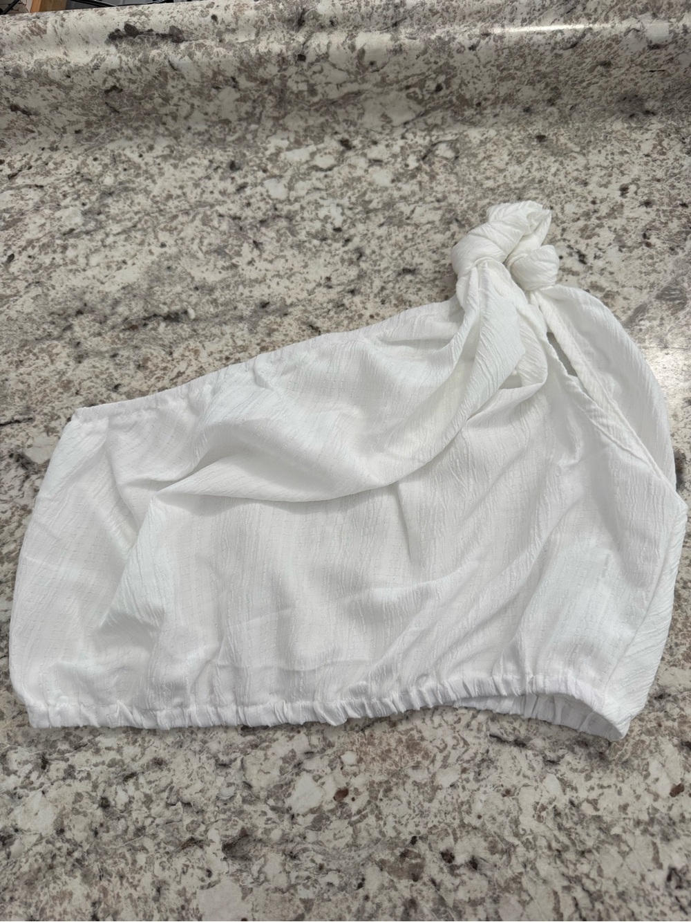 Women’s White One-Shoulder Wide-Leg Pants Set - Picture 3 of 4